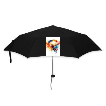 Watercolor skydiver - Umbrella (small) - black - Front