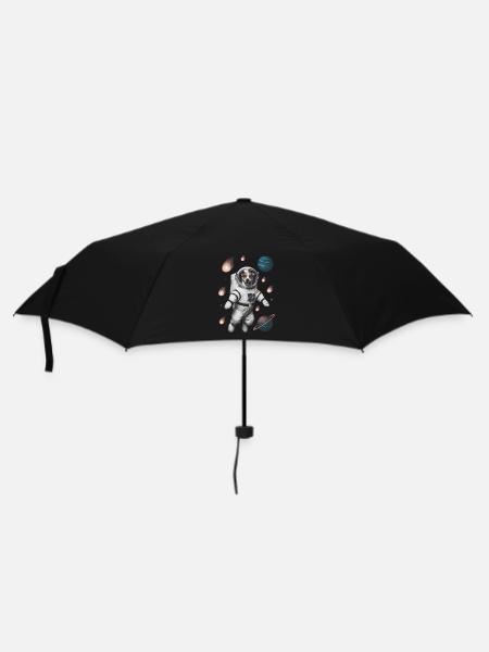 Abenteuer Weltraum Hund - Regenschirm (klein) - Schwarz