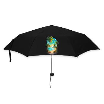Palmenstrand - Regenschirm (klein) - Schwarz - Vorne