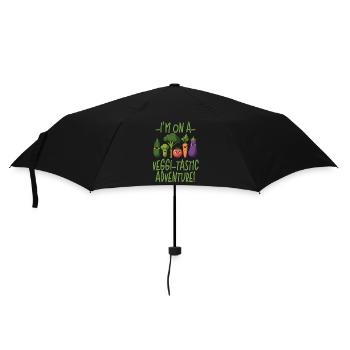 ICH BIN AUF EINEM VIGGI-TASTISCHEN ABENTEUER, VEGAN LUSTIG - Regenschirm (klein) - Schwarz - Vorne
