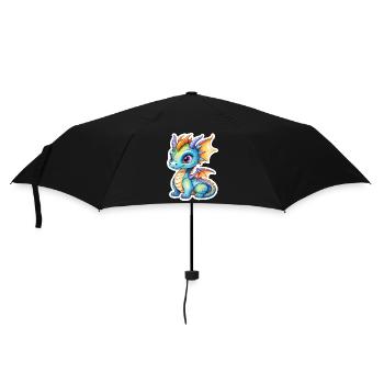Drache Wasserfarben - Regenschirm (klein) - Schwarz - Vorne