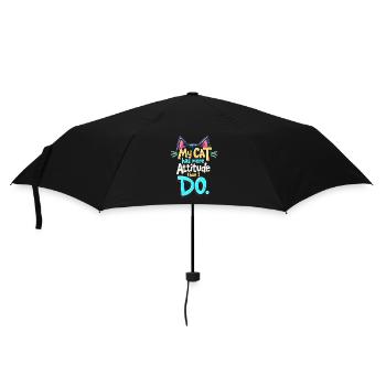 MEINE KATZE HAT MEHR EINSTELLUNG ALS ICH - Regenschirm (klein) - Schwarz - Vorne