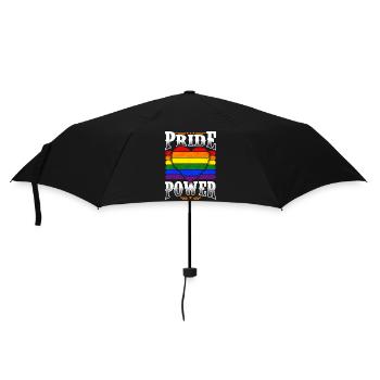 Pride Power Heart - LGBT Flagge Farben Doodle - Regenschirm (klein) - Schwarz - Vorne