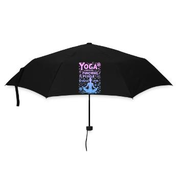 YOGA: BECAUSE PUNCHING PEOPLE IS FROWNED UPON - Umbrella (small) - black - Front