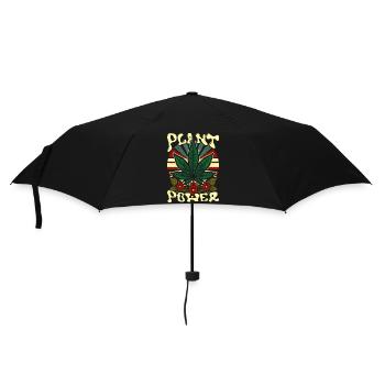 Retro Cannabis Leaf Design Plant Power Statement - Umbrella (small) - black - Front
