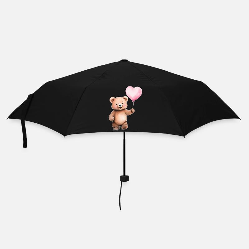 Herzballon Teddy - Regenschirm (klein) - Schwarz