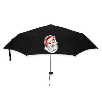 Fuchs Weihnachten Wasserfarben - Regenschirm (klein) - Schwarz - Vorne