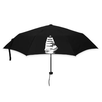 Sailing ship with set sails - Umbrella (small) - black - Front