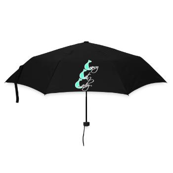 Chat fou Dame Texte Folle Femme Chats Amour - Parapluie standard - noir - Devant