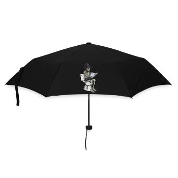 Halloween Poo witch - Umbrella (small) - black - Front