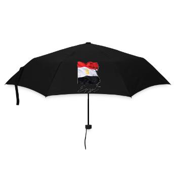 Ägypten Flagge in der Ägypten Landkarte EN - Regenschirm (klein) - Schwarz - Vorne
