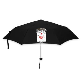 Glass Full of Love Hearts Watercolors - Umbrella (small) - black - Front