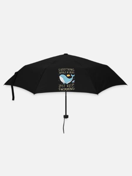 Whale Be Okay - Regenschirm (klein) - Schwarz