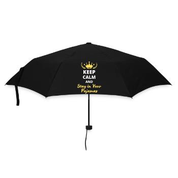 "Keep Calm and Stay in Your Pajamas" - Chill - Umbrella (small) - black - Front