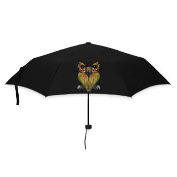 Eule Vogel - Regenschirm (klein) - Schwarz - Vorne