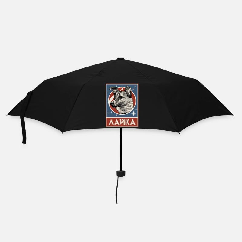 Soviet Space Dog Laika - Umbrella (small) - black