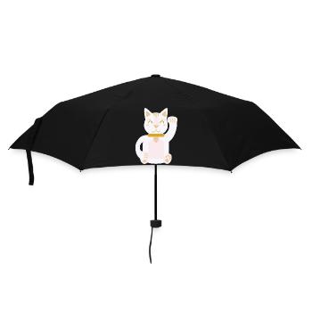 Maneki Neko L Lucky Cat - Umbrella (small) - black - Front
