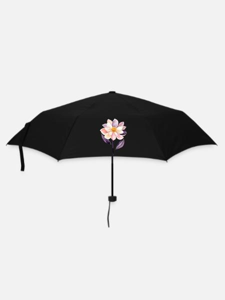 Blume B - Regenschirm (klein) - Schwarz