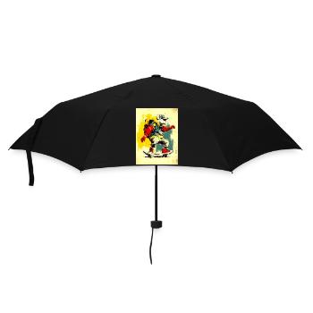 Cool mouse on skateboard - modern, stylish - Umbrella (small) - black - Front