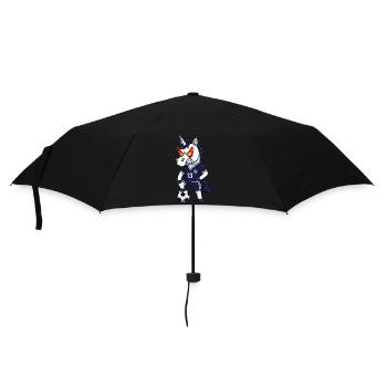 Wütendes Einhorn Fußball Fan Trikot 13 - Regenschirm (klein) - Schwarz - Vorne