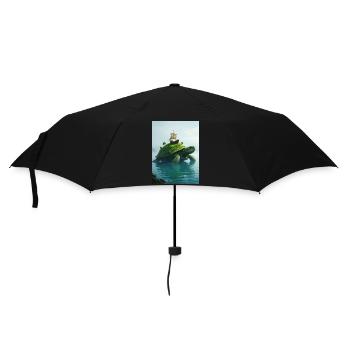 Aspidochelone, medieval sea turtle of European myt - Umbrella (small) - black - Front
