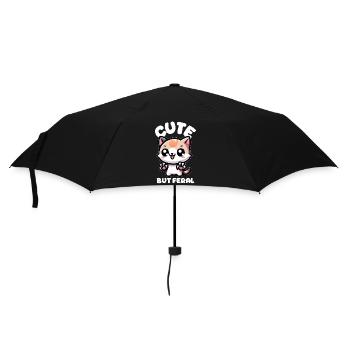 Chat mignon mais sauvage - Parapluie standard - noir - Devant