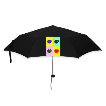 Cœur pop art - Parapluie standard - noir - Devant