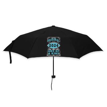 Original 2024 Vintage Retro. Geburtstag T-Shirt 2 - Regenschirm (klein) - Schwarz - Vorne