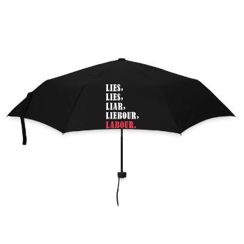 Bold anti-Labour Slogan Typography Design - Regenschirm (klein) - Schwarz - Vorne