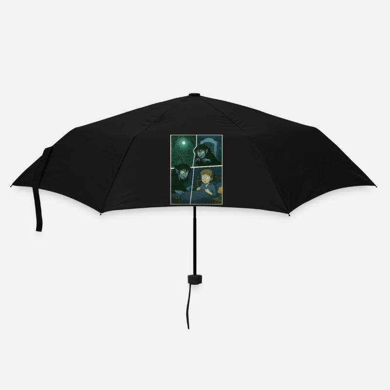 Nächtlicher Besuch - Regenschirm (klein) - Schwarz