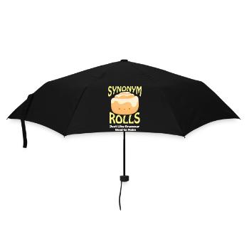 Cute Cinnamon Roll with Synonym Theme - Umbrella (small) - black - Front