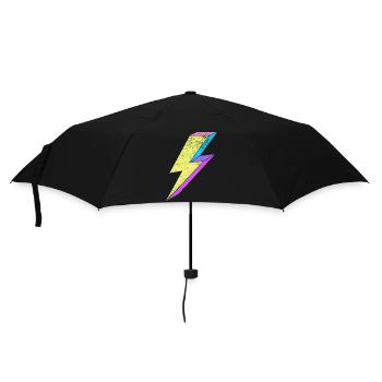 Bright lightning design with pastel colors 80s - Umbrella (small) - black - Front