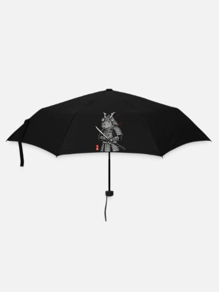 Otaku Katze Samurai - Regenschirm (klein) - Schwarz