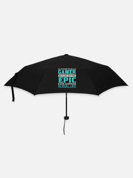 Gamer Episch Im Echtem Leben - Regenschirm (klein) - Schwarz