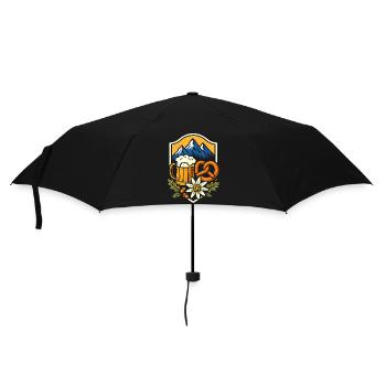 Pretzel Beer Edelweiss Mountains Traditional Costume Festival Bavarian - Umbrella (small) - black - Front