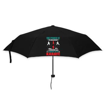 Wado-Ryu Karate Zanshin Design - Regenschirm (klein) - Schwarz - Vorne