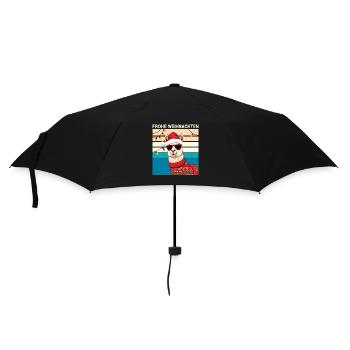 Lama de Noël : design drôle de lama de Noël - Parapluie standard - noir - Devant