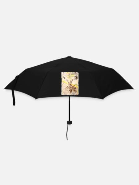 Giraffe Amid Neon Transit - Umbrella (small) - black