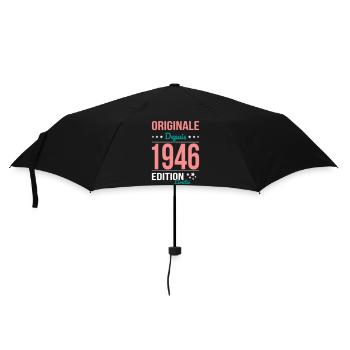 Original seit 1946 – 80-jähriges Jubiläum - Regenschirm (klein) - Schwarz - Vorne