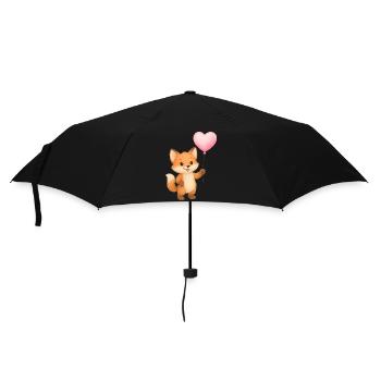 Renard Ballon Cœur - Parapluie standard - noir - Devant
