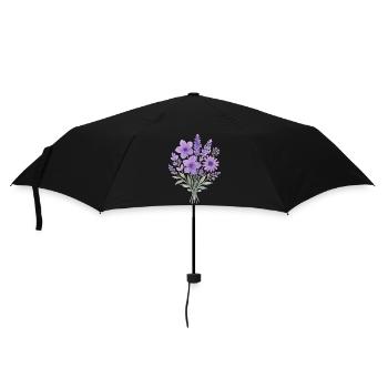 Lavender Watercolor Bouquet - Umbrella (small) - black - Front