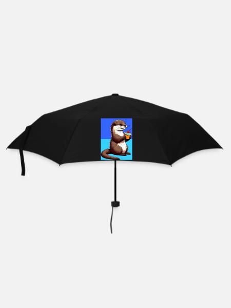 Otter - Regenschirm (klein) - Schwarz