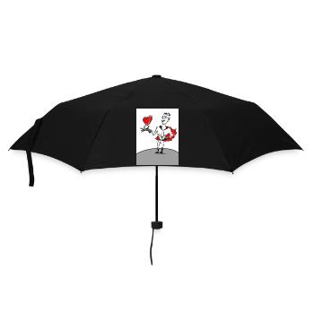 Herzheld: Superheld mit Herz - Regenschirm (klein) - Schwarz - Vorne