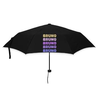 Bruno Repeated Pastel Letters - Regenschirm (klein) - Schwarz - Vorne