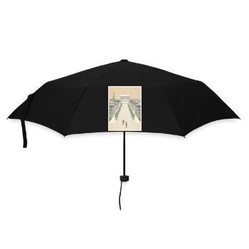 Pariser Ziel — Radfahrer-Erinnerung - Regenschirm (klein) - Schwarz - Vorne