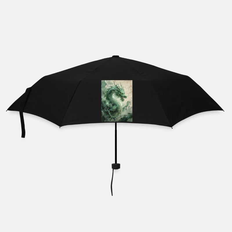 Der Herrscher des Ostens: Der Azurdrache (Qinglong) - Regenschirm (klein) - Schwarz
