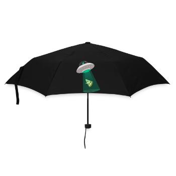 Dessin animé drôle d’extraterrestre OVNI Pizza - Parapluie standard - noir - Devant