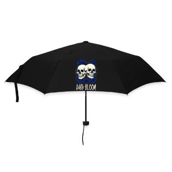 Dark Bloom – Gothic Skulls and Roses - Umbrella (small) - black - Front
