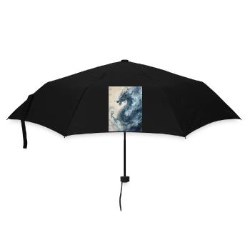Die Sternennacht: Blauer Drache – Aether - Regenschirm (klein) - Schwarz - Vorne