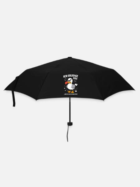 Möwe Seevogel Nen scheiss muss ich - Regenschirm (klein) - Schwarz